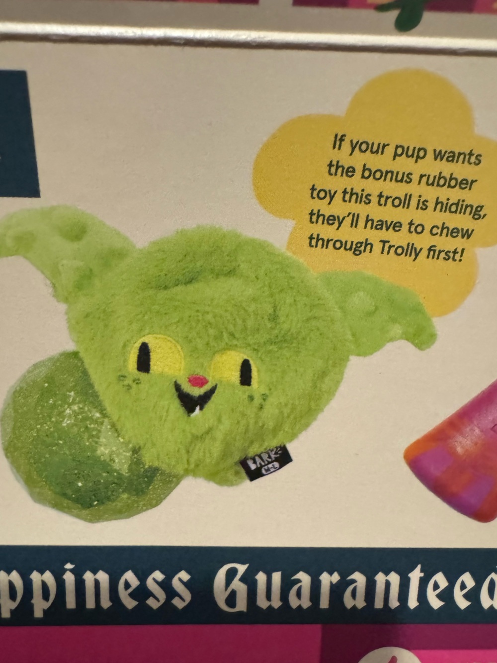 Bark Box Super Chewer M-L Trolly the Troll rip & reveal Dog Toy NEW - Picture 6 of 7